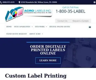Acrolabels.com(Custom Label Printing Services) Screenshot