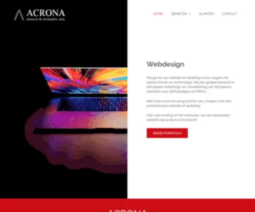 Acrona.be(Internetbureau met focus op Webdesign en Online Marketing) Screenshot