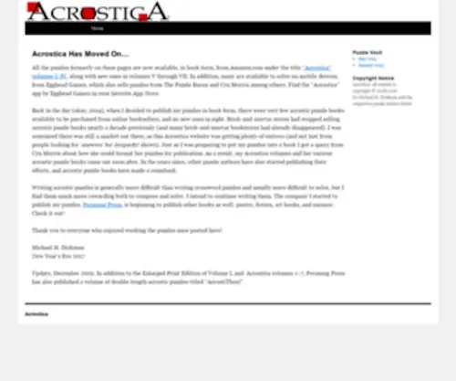 Acrostica.com(Acrostic word puzzles for logophiles) Screenshot