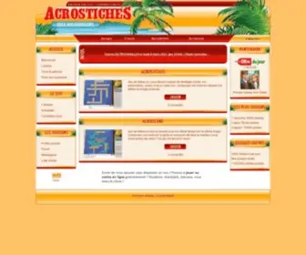 Acrostiches.com(Acroscore jeux de lettres en ligne jouer en mode multijoueurs) Screenshot