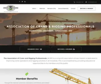 ACRP.net(ACRP or The Association of Crane and Rigging Professionals) Screenshot