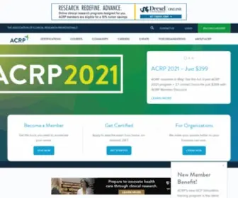 Acrpnet.org(Association of Clinical Research Professionals) Screenshot