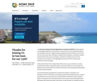 Acsac.org(The Annual Computer Security Applications Conference (ACSAC)) Screenshot