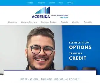 Acsenda.com(Academic Programs) Screenshot