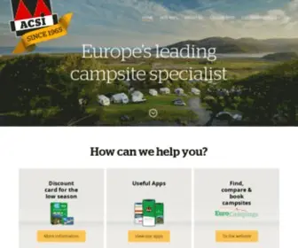 Acsi.eu(Everything about camping and campsites) Screenshot