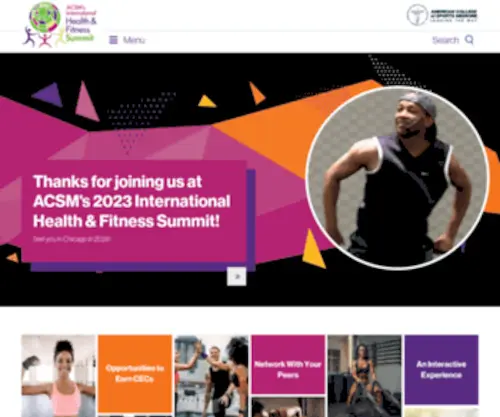 Acsmsummit.org(The IDEA & ACSM Health & Fitness Summit merges the best of IDEA®) Screenshot