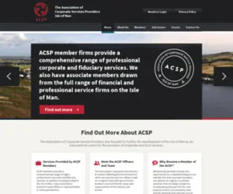 ACSP.co.im(The association of corporate service providers was founded to further the development of the isle of man as an international centre for the provision of corporate and trust services) Screenshot