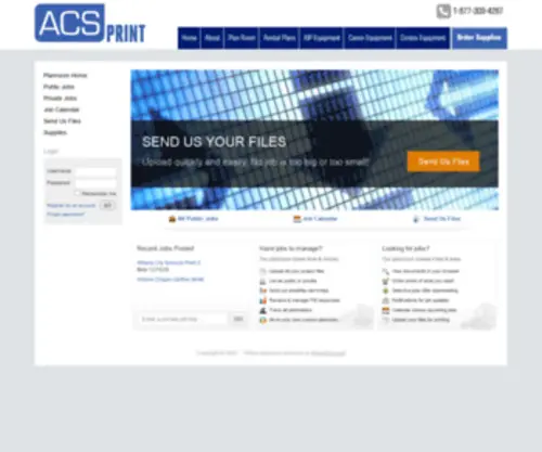 Acsplanroom.com(ACS Document Imaging Online Planroom) Screenshot