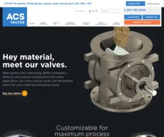 Acsvalves.com(Rotary Valves for Bulk Material Processing) Screenshot