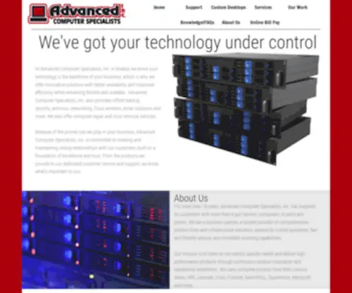 Acsweb.biz(Advanced Computer Specialists) Screenshot