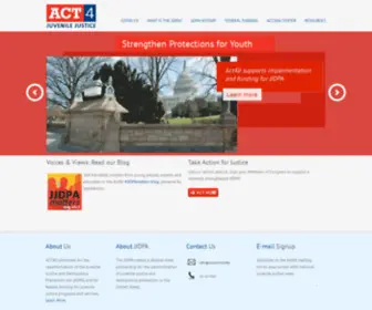 ACT4JJ.org(A Nationwide Initiative for the Reauthorization of the JJDPA) Screenshot