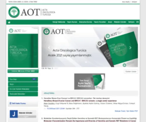 Actaoncologicaturcica.com(Acta Oncologica Turcica Acta Oncologica Turcica) Screenshot