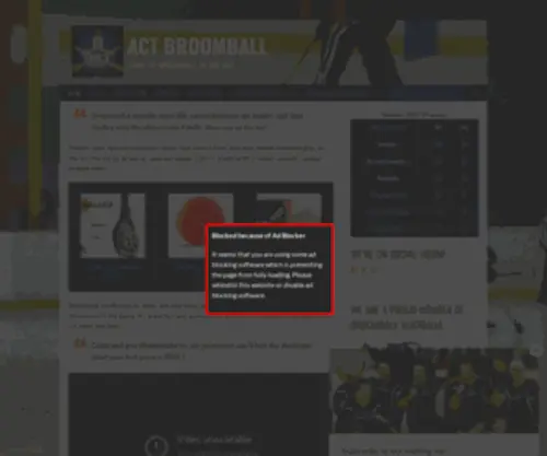 Actbroomball.org.au(RevolutioniseSPORT) Screenshot