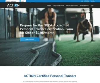 Actcertification.org(Online personal trainer certification) Screenshot