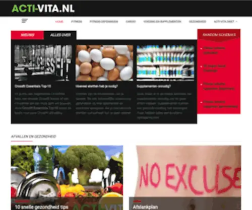 Acti-Vita.nl(Fitness oefeningen schema's spiergroei en afvallen) Screenshot