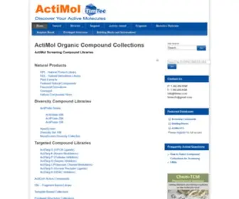 Actimol.com(ActiMol Organic Compound Collections) Screenshot
