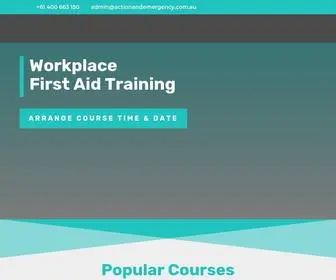 Actionandemergency.com.au(Workplace First Aid Training for Groups/ organisations. In) Screenshot