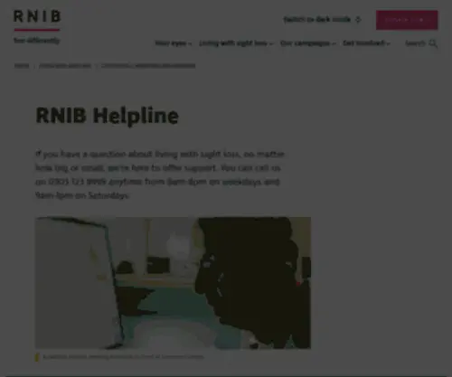 Actionforblindpeople.org.uk(Action for Blind People merged with RNIB) Screenshot