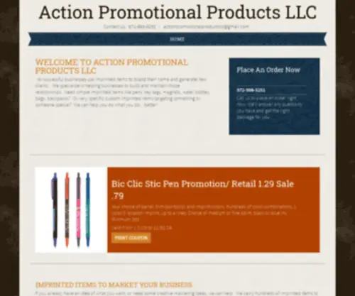 Actionpromotionalproductsllc.com(Action Promotional Products LLC) Screenshot