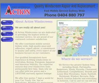 Actionwindscreens.com.au(Action Mobile Windscreens) Screenshot