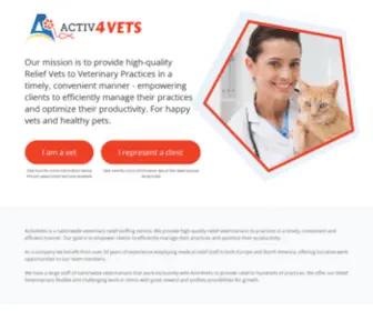 Activ4Vets.com(A nationwide veterinary relief staffing service) Screenshot