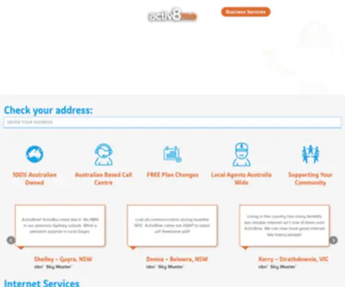 Activ8.net.au(Internet & Home Phone Service Providers) Screenshot