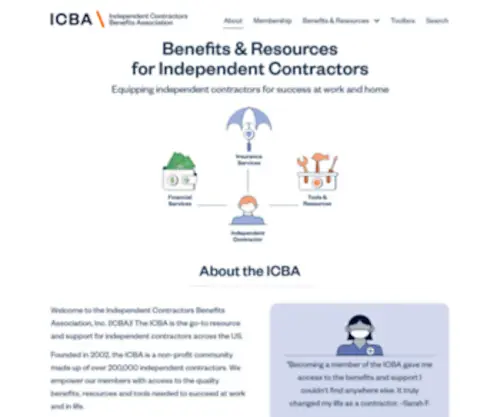 Activatebenefits.com(ICBA Benefits Program for Independent Contractors) Screenshot