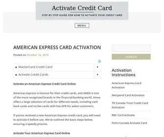 Activatecreditcard.com(Activate Credit Card) Screenshot
