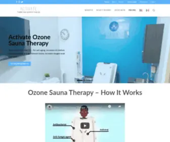 Activateozone.com(Activate Ozone Sauna Therapy) Screenshot