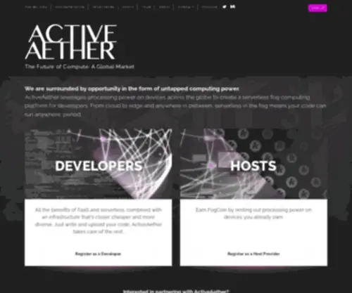 Activeaether.com(Serverless Computing) Screenshot