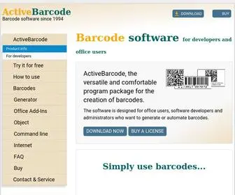 Activebarcode.com(Barcode software for 1D) Screenshot