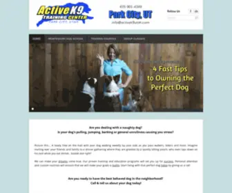 Activek9Utah.com(Website for dog training facility) Screenshot