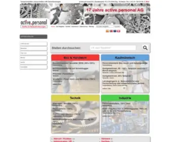 Activepersonal.ch(Jobs und Stellen Bau und Handwerk) Screenshot