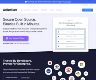 Activestate.com(Secure & Reproducible Python Runtimes) Screenshot