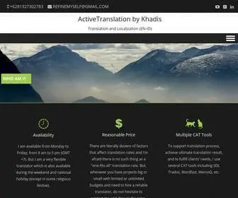 Activetranslationbykhadis.com(Translation and Localization (EN to ID)) Screenshot