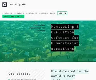 Activityinfo.org(MIS software for Monitoring and Evaluation and Reporting) Screenshot