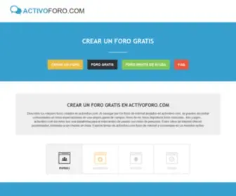 Activoforo.com(Crear un foro) Screenshot