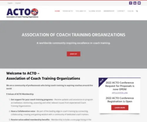 Actoonline.org(Association of Coach Training Organizations) Screenshot