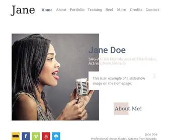 Actressjane.com(Jane's actor website. Jane Doe) Screenshot