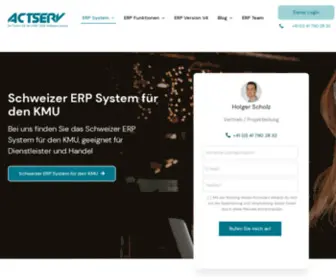 Actserv.ch(ERP System für KMU) Screenshot