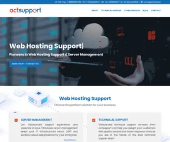 Actsupport.com(Outsourced Web Hosting Support) Screenshot