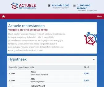 Actuelerentestanden.nl(Alle actuele rentes op dé rente site van Nederland) Screenshot