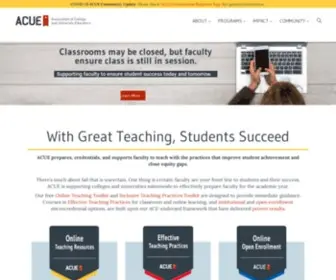 Acue.org(The Association of College and University Educators (ACUE)) Screenshot