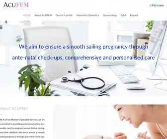 Acufem.com(ACUFEM Women 's Specialist Services) Screenshot