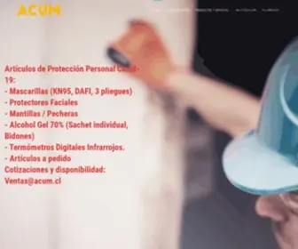 Acum.cl(Asesorías en prevención de riesgos y venta de Elementos de protección personal EPP) Screenshot