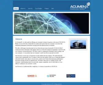 Acumenx.com(3G RAN support services) Screenshot