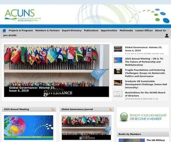 Acuns.org(The Academic Council on the United Nations System) Screenshot