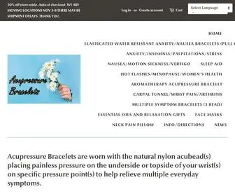 Acupressurebracelets.com(Acupressure Bracelets for Anxiety Nausea Insomnia Hot Flashes Stress) Screenshot