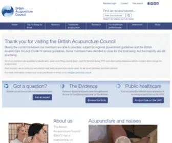 Acupuncture.org.uk(The British Acupuncture Council) Screenshot