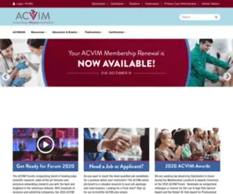 Acvim.org(American College of Veterinary Internal Medicine) Screenshot